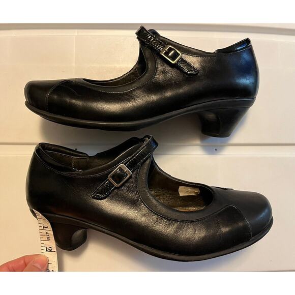 Naot Dashing Mary Jane Shoes Women’s Sz 8 Black Leather Comfort Heel Pump Career - Picture 8 of 11